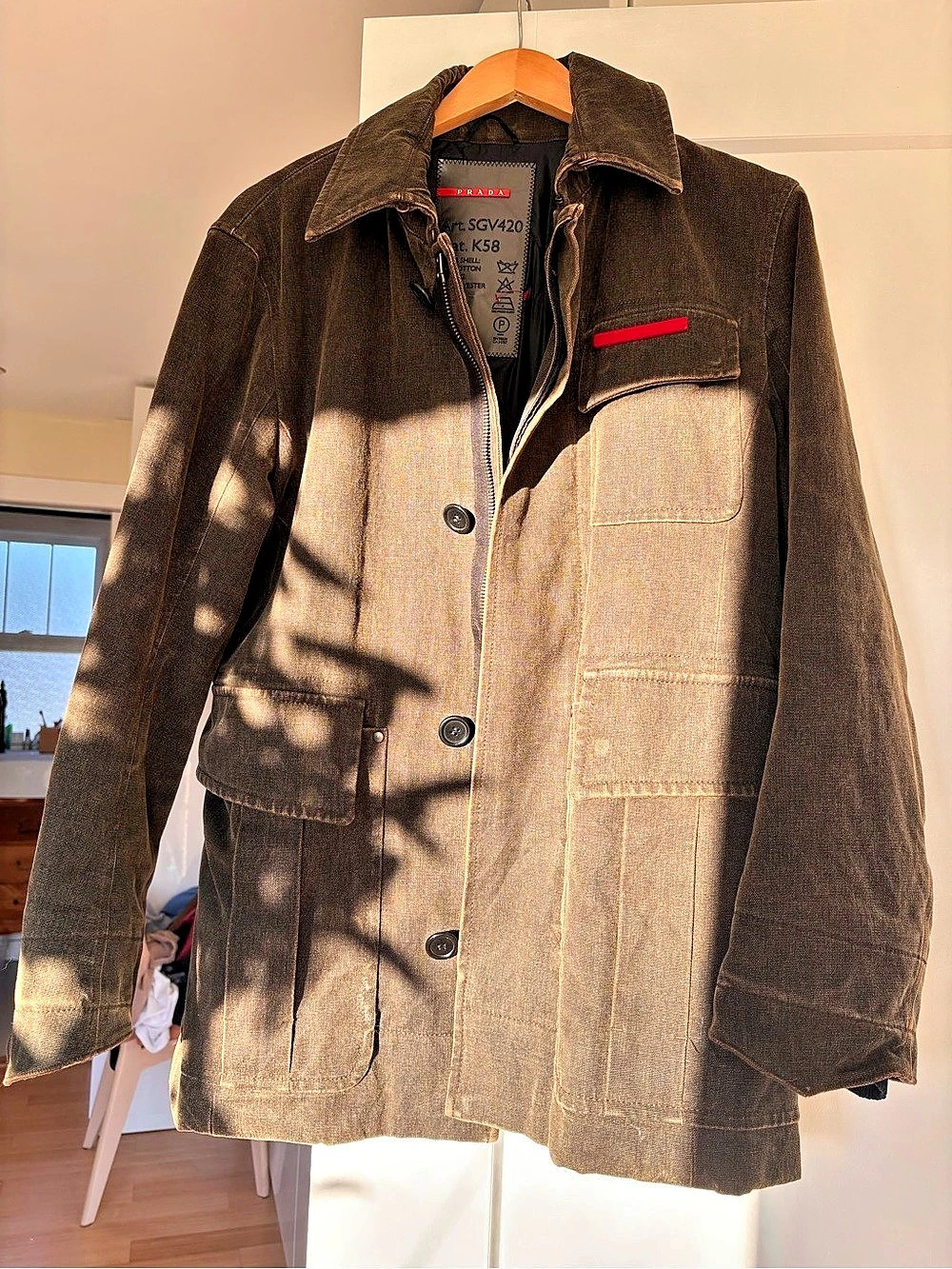 Prada Art. SGV420 Jacket in Olive Denim Like New